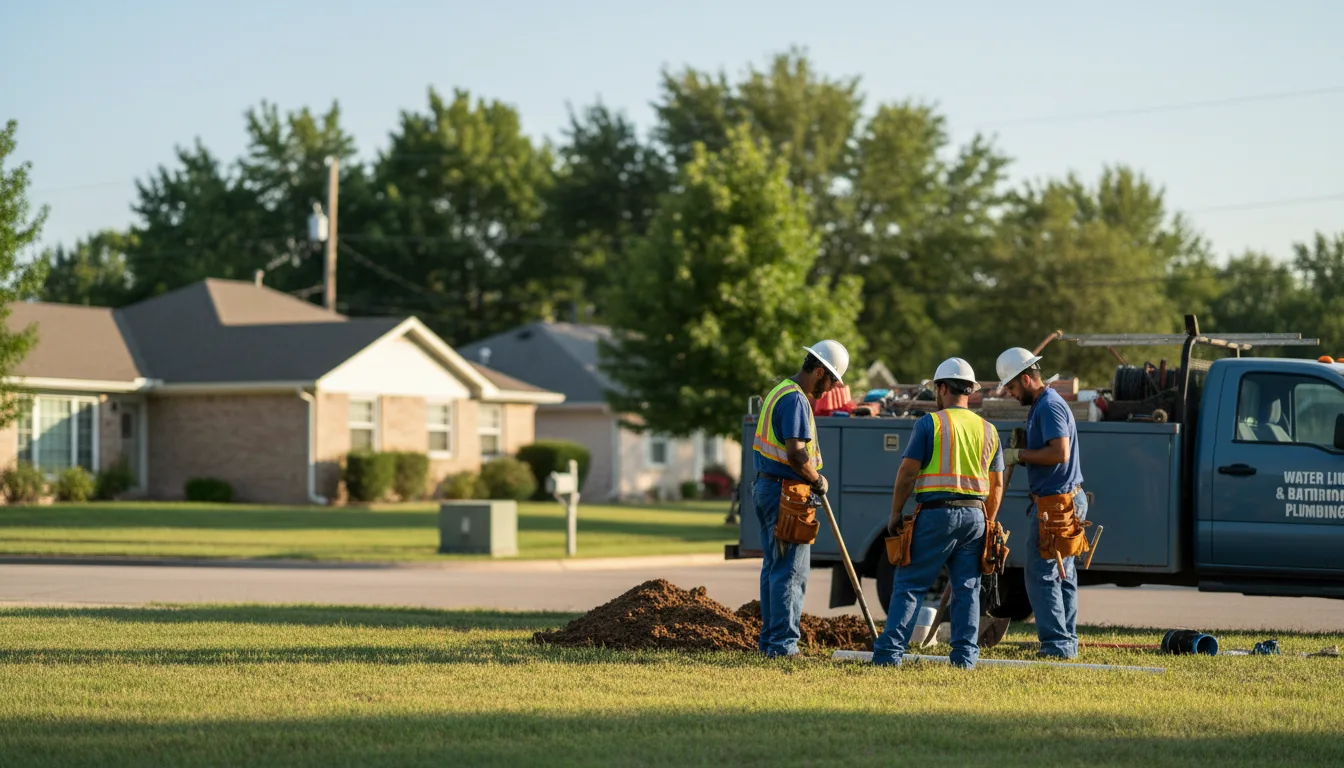 Residential water line and bathroom plumbing service in Chesterland, OH
